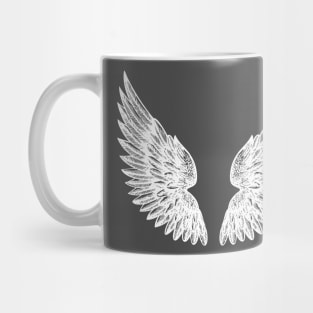 Angel Wings Hope Love Faith Divinity Trinity Jesus Tattoo Artistic Vector Dove Bird Wings of Redemption Mug